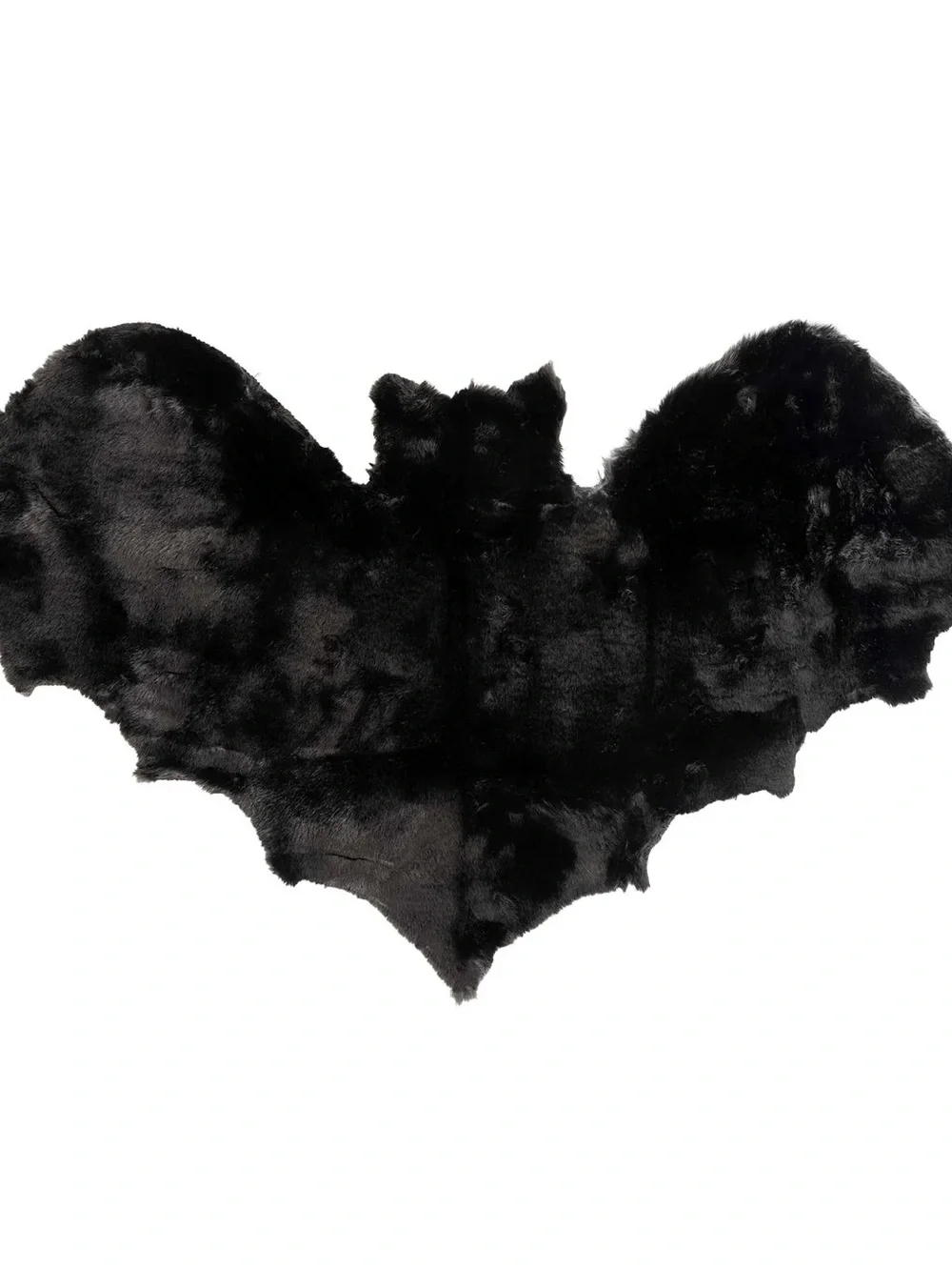 Sourpuss: Furry Bat Rug Black Faux Sheepskin Shag 20x40in
